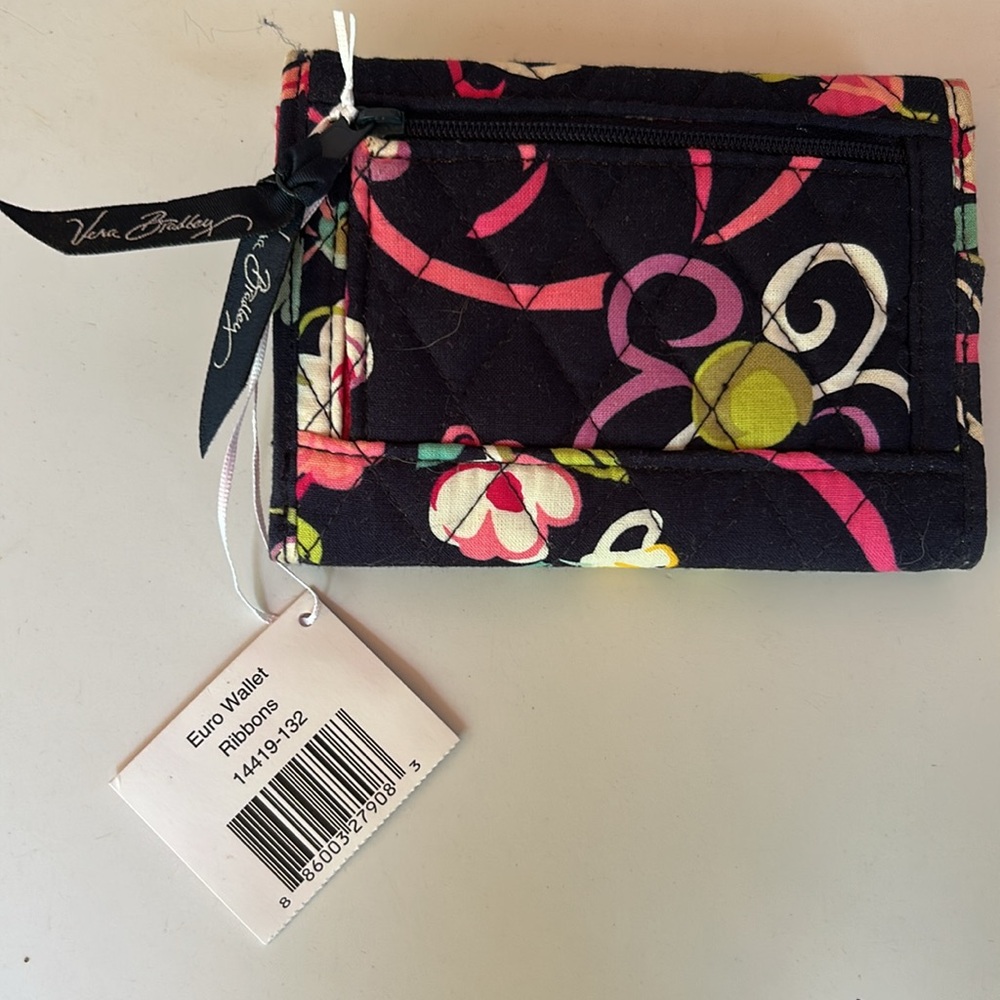 Vera Bradley Foundation for Breast Cancer Floral Euro Wallet with Ribbons - Picture 2 of 5